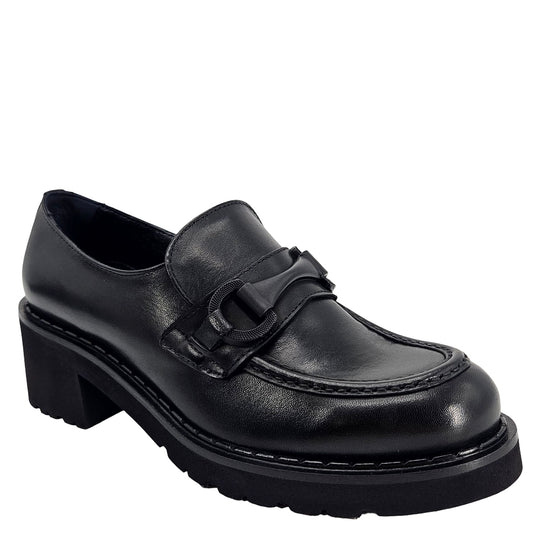 Black Lug Sole Chunky Loafer