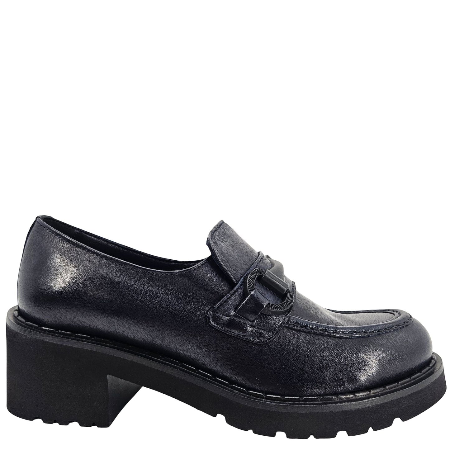 Navy Lug Sole Chunky Loafer