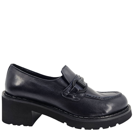 Navy Lug Sole Chunky Loafer
