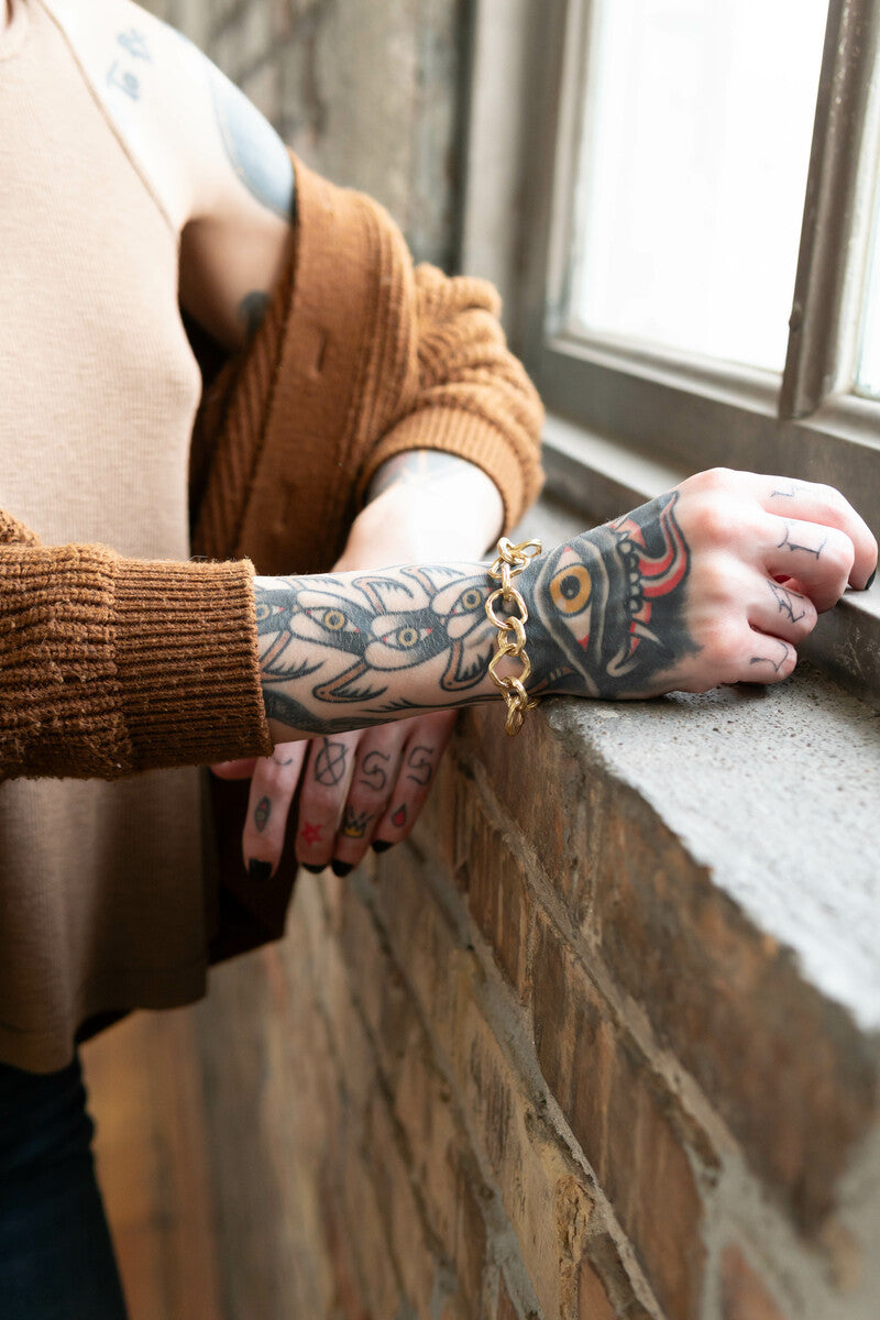 Luxe Brass Chunky Chain Bracelet