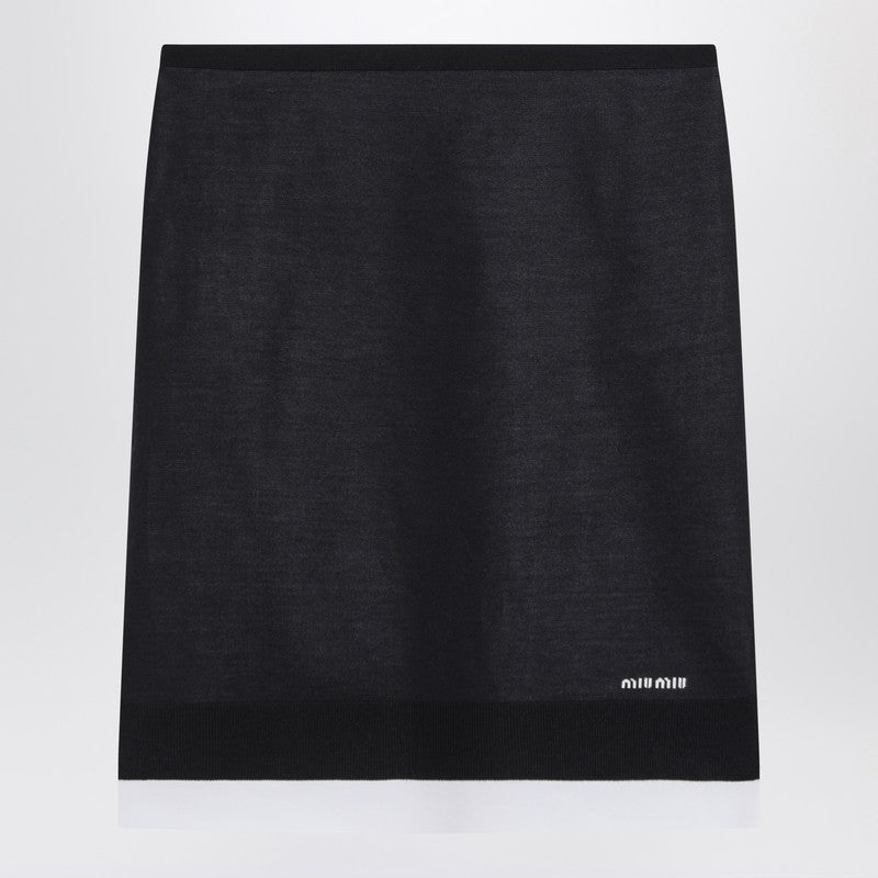 Miu Miu Skirt With Double Layer Blue/White Women