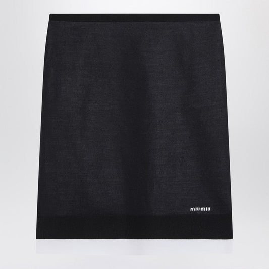 Miu Miu Skirt With Double Layer Blue/White Women