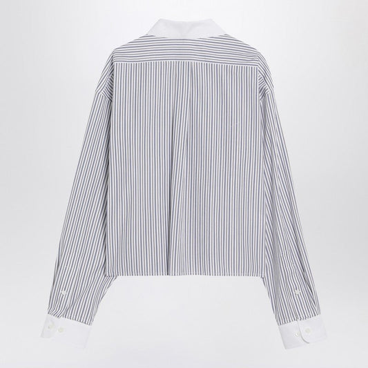 Miu Miu White Striped Shirt With Logo Women