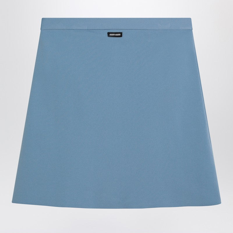 Miu Miu Light Blue Skirt In Technical Yarn Women