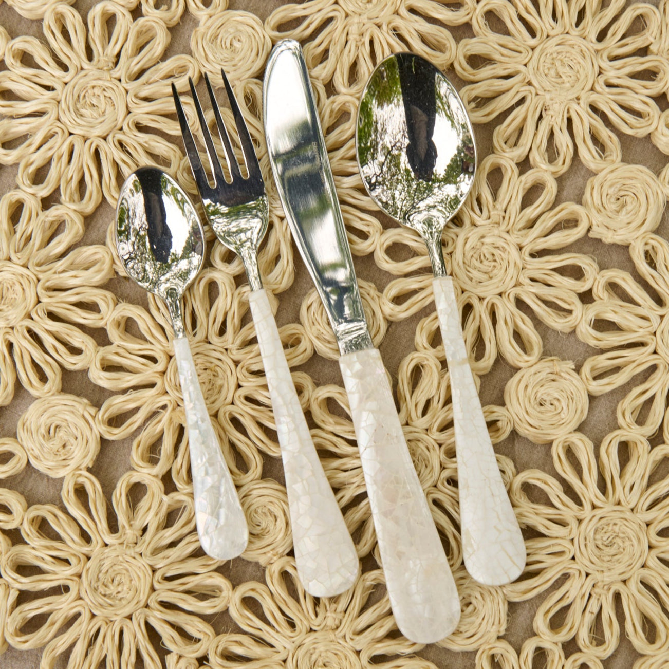 Mother Of Pearl Flatware, Set of 4