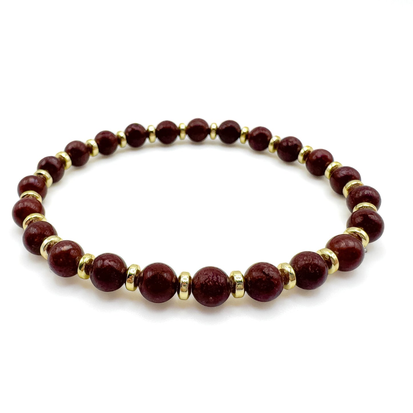 Mocha Bracelet With Coffee Agate And Flat Gold Beads From The Atelier Collection Limited Edition