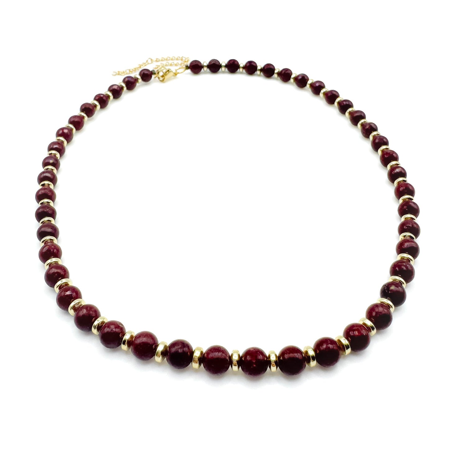 Alegria Mocha Necklace Coffee Agate Beads With Gold Plated Spacers Exclusive For Layering With Alegria Pendants