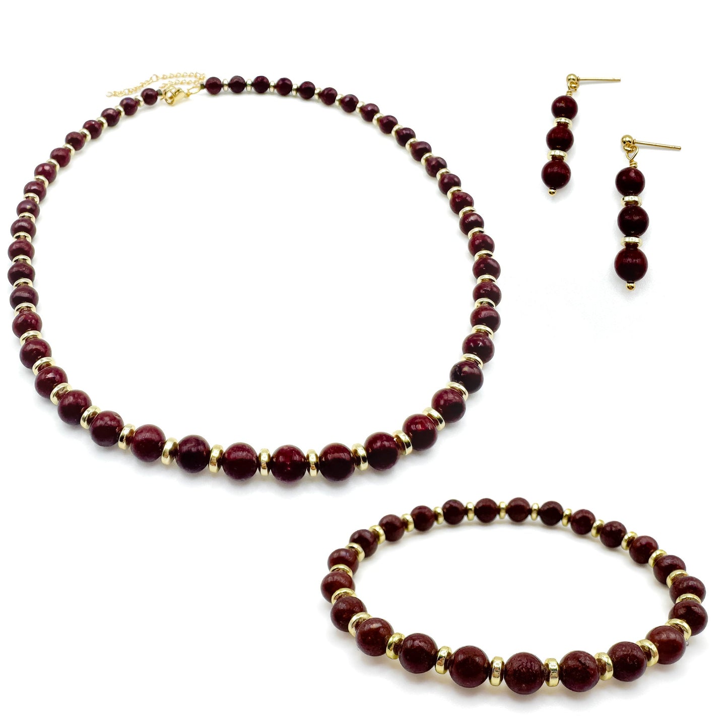 Alegria Mocha Necklace Coffee Agate Beads With Gold Plated Spacers Exclusive For Layering With Alegria Pendants