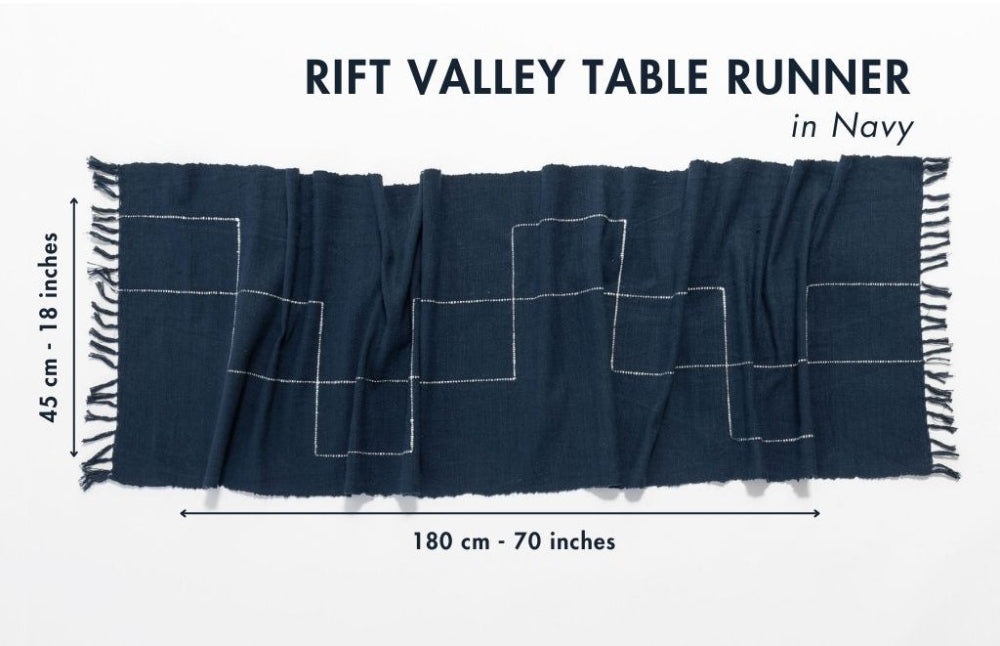 Rift Valley Handwoven Ethiopian Cotton Table Runner