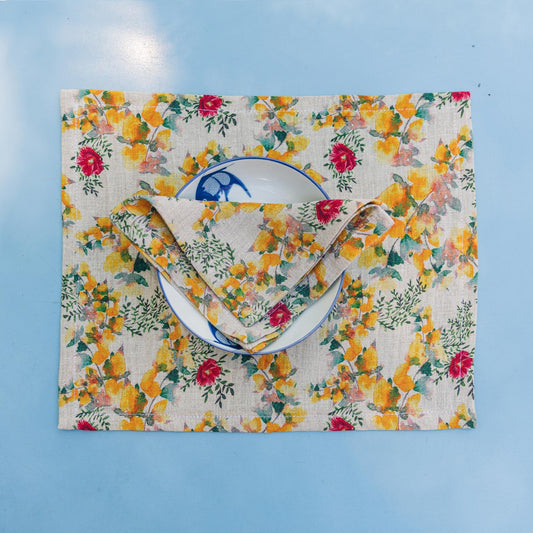 6 Organic Linen Placemats in Saint Valentine