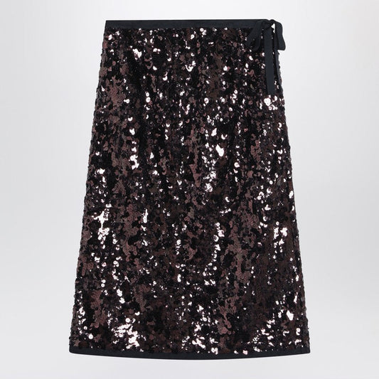 Prada Plum-Coloured Sequined Skirt Women