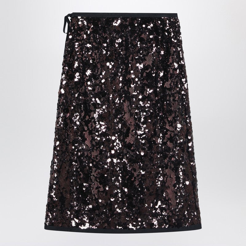 Prada Plum-Coloured Sequined Skirt Women