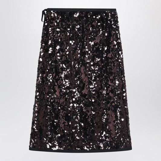 Prada Plum-Coloured Sequined Skirt Women