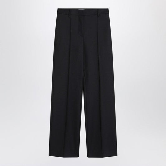 Prada Blue Wool Wide Trousers Women