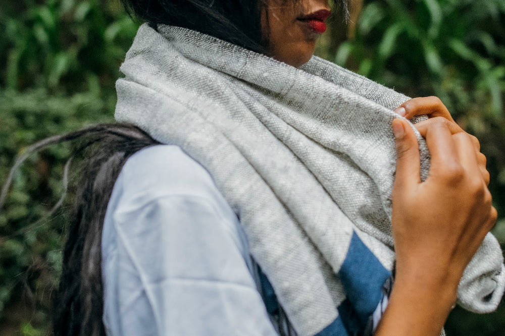 Stella Handwoven Ethiopian Silk and Cotton Shawl