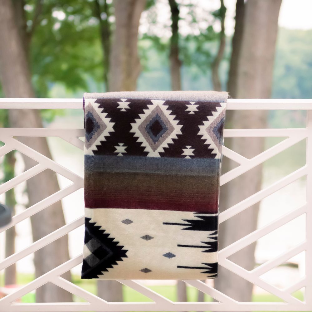 Yachana Collection - Sunset Diamond Red Brown Blue and Cream