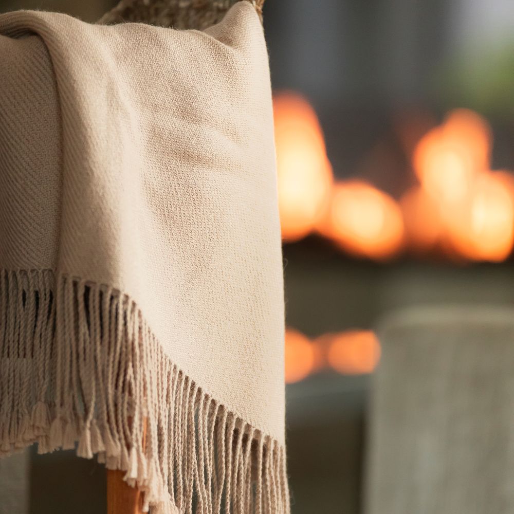 Wasi Collection - Undyed 100% Baby Alpaca Camel Throw Blanket From Peru