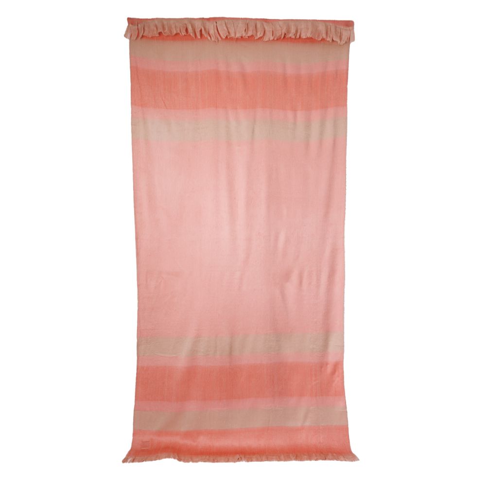 Kallpa Collection - Handwoven Alpaca Throw Blanket From Ecuador - Faded Coral with Eyelash Trim