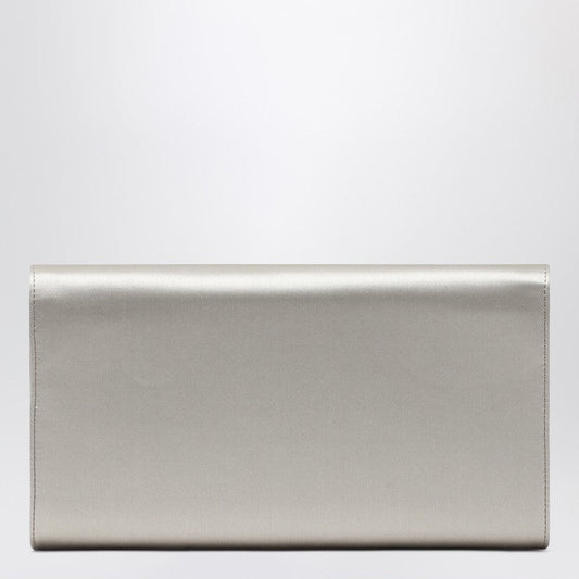 Roger Vivier Pearl Grey Satin Clutch Bag With Buckle Women
