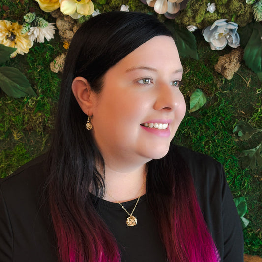 Rosette Gold Plated Earrings Rosette Collection Delicate Hand Wired Design Limited Edition