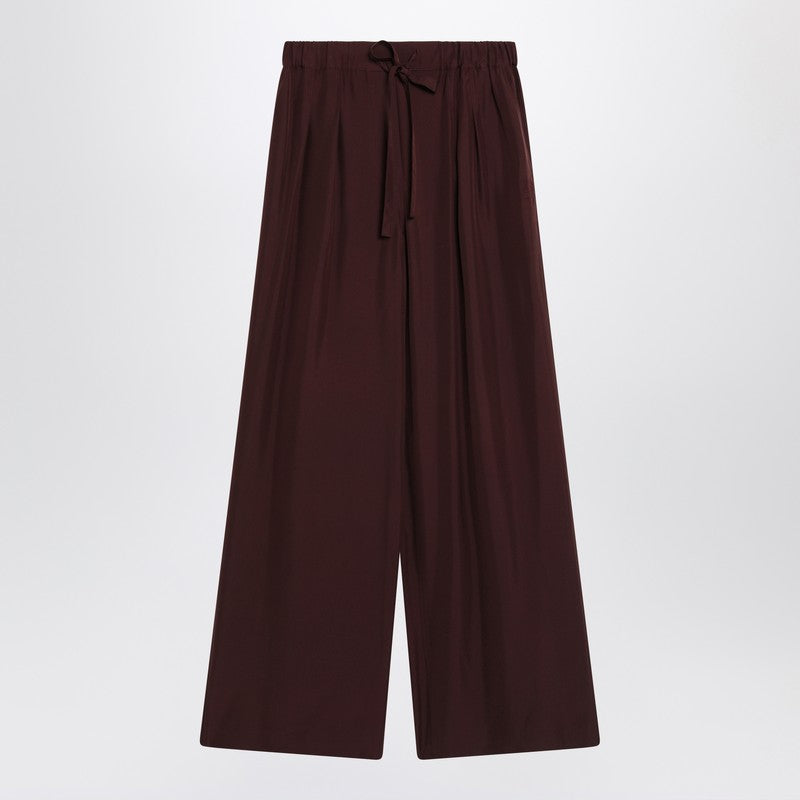Loewe Bordeaux Palazzo Trousers In Silk Women