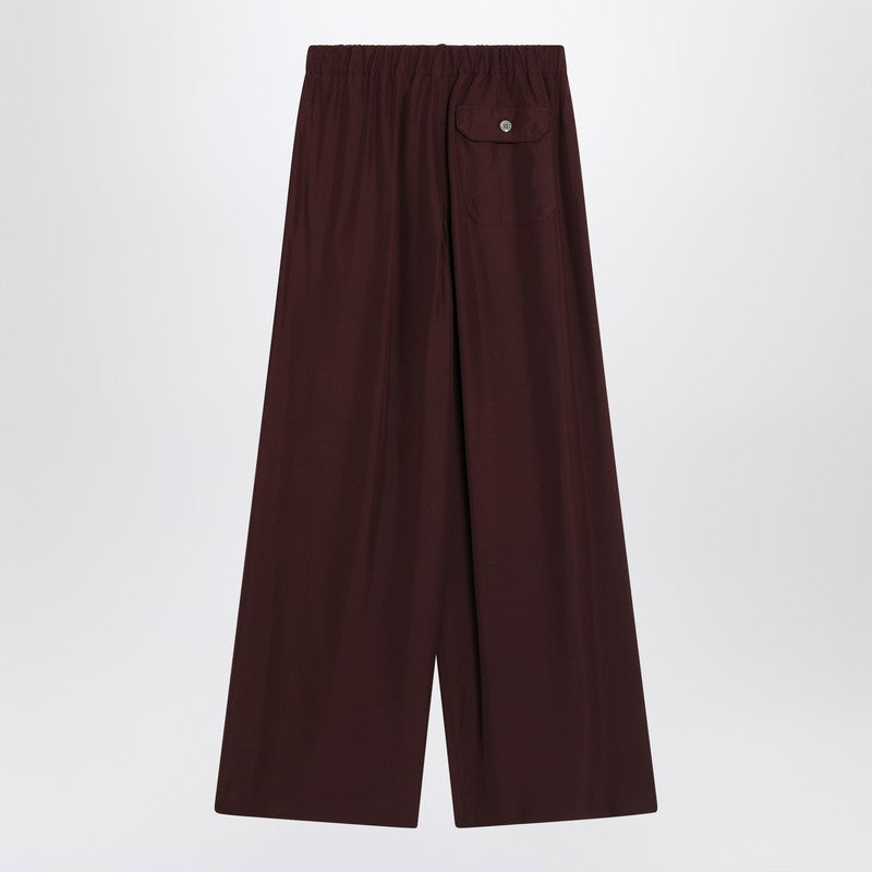 Loewe Bordeaux Palazzo Trousers In Silk Women
