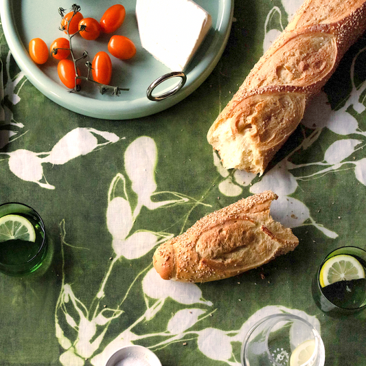 Porto Print in Olive Tablecloth