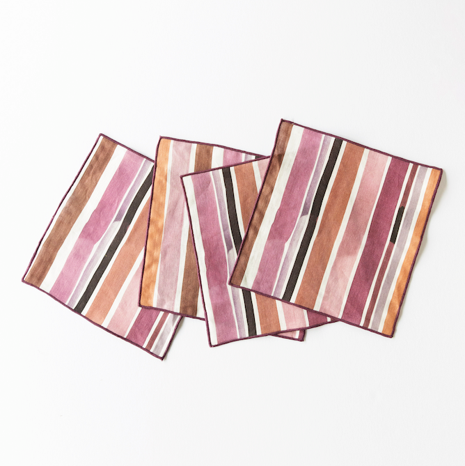 Lisbon Stripe Cocktail Napkin Set