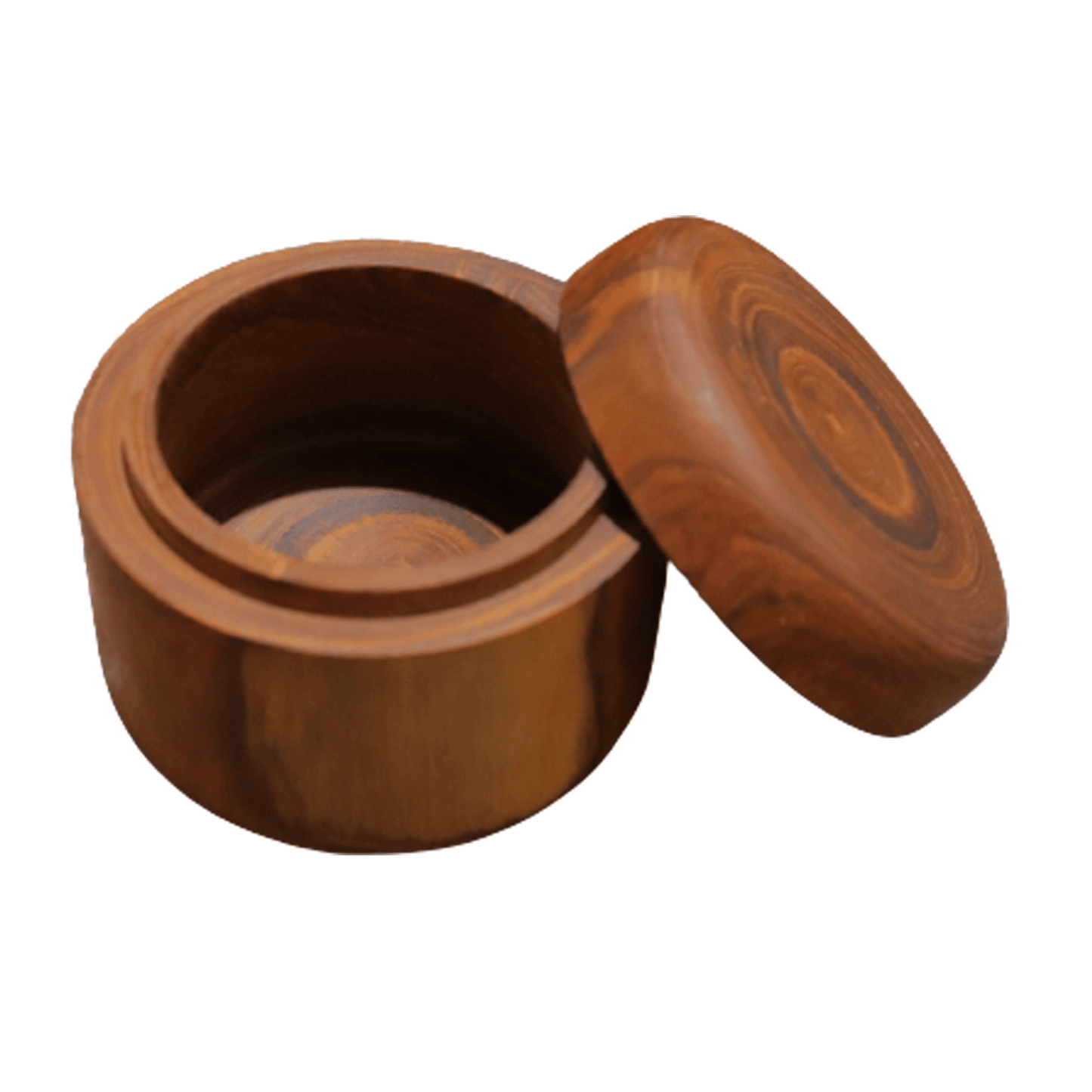 Small Teak Wood Seasoning Bowl, Handturned and Handcarved in Indonesia