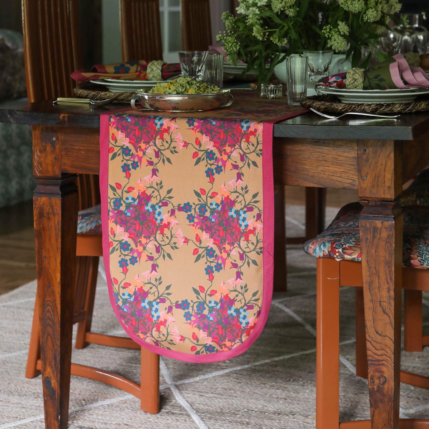 Table Runner Blumen Orange