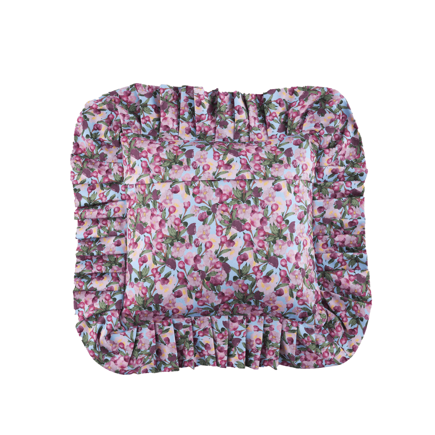 Ruffled Pillow Cover Romance is Dead Blue