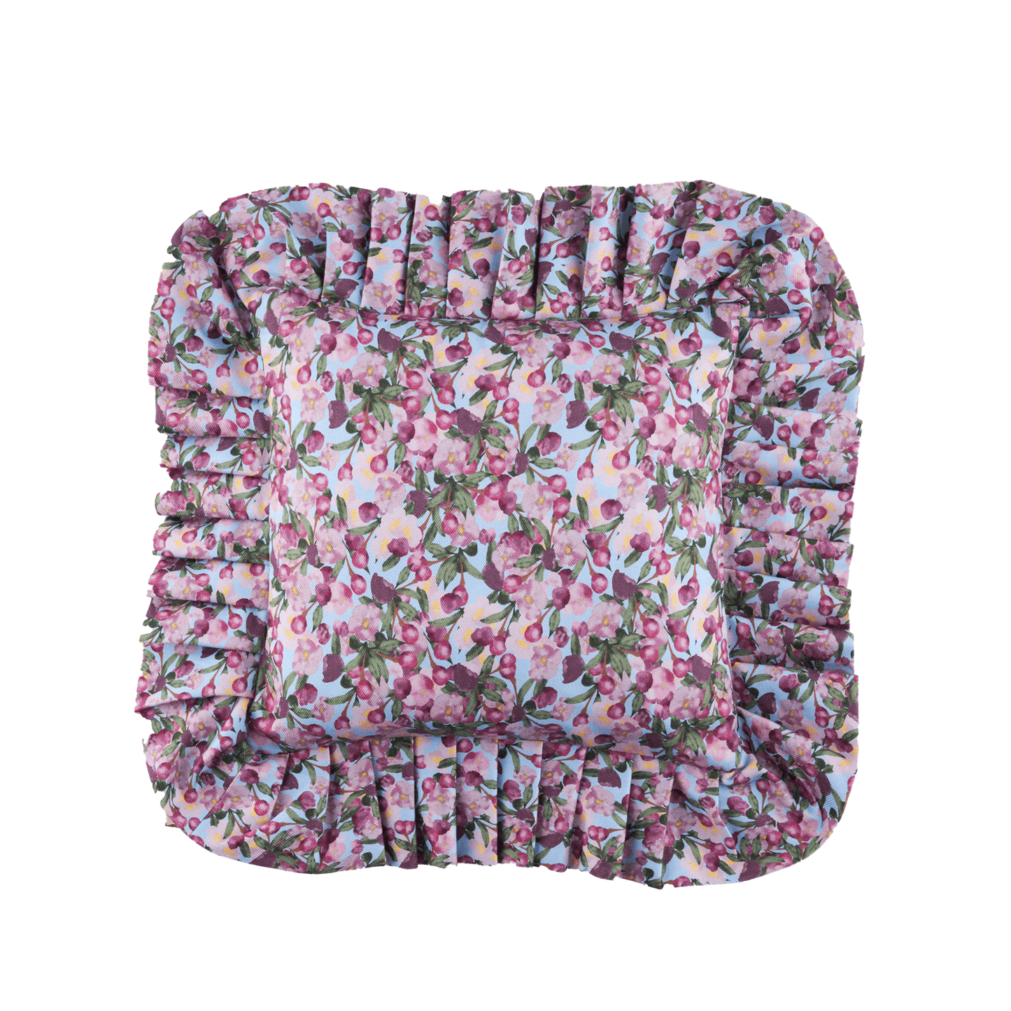 Ruffled Pillow Cover Romance is Dead Blue