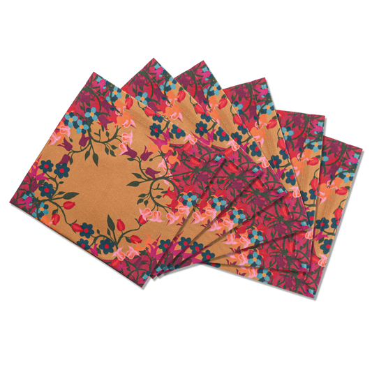 6 Napkins Blumen Orange Offcut Version