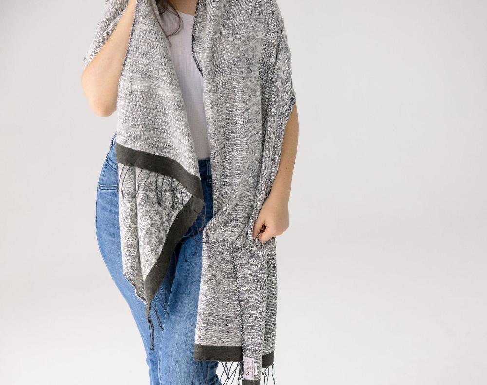 Stella Handwoven Ethiopian Silk and Cotton Shawl