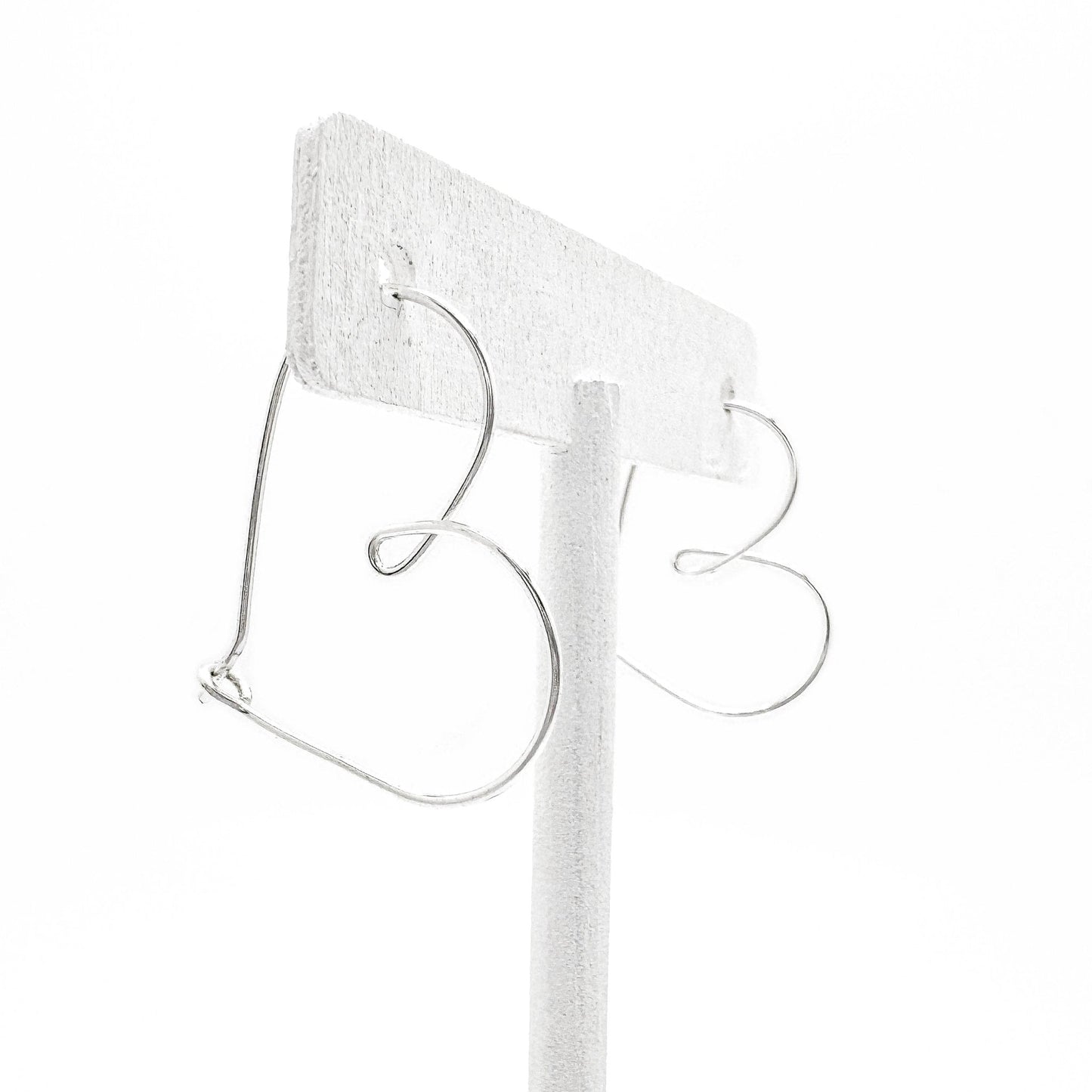 Silver Plated Heart Hoop Earrings Handcrafted Sweetheart Collection One And A Quarter Inch Diameter Limited Edition