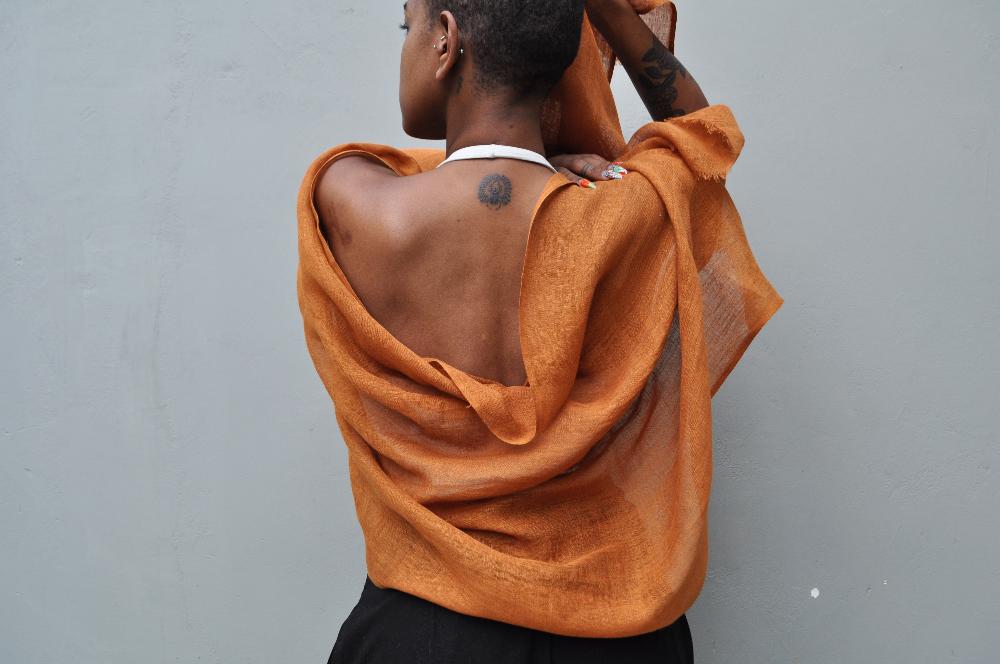 Telba Pure Linen Handwoven Shawl