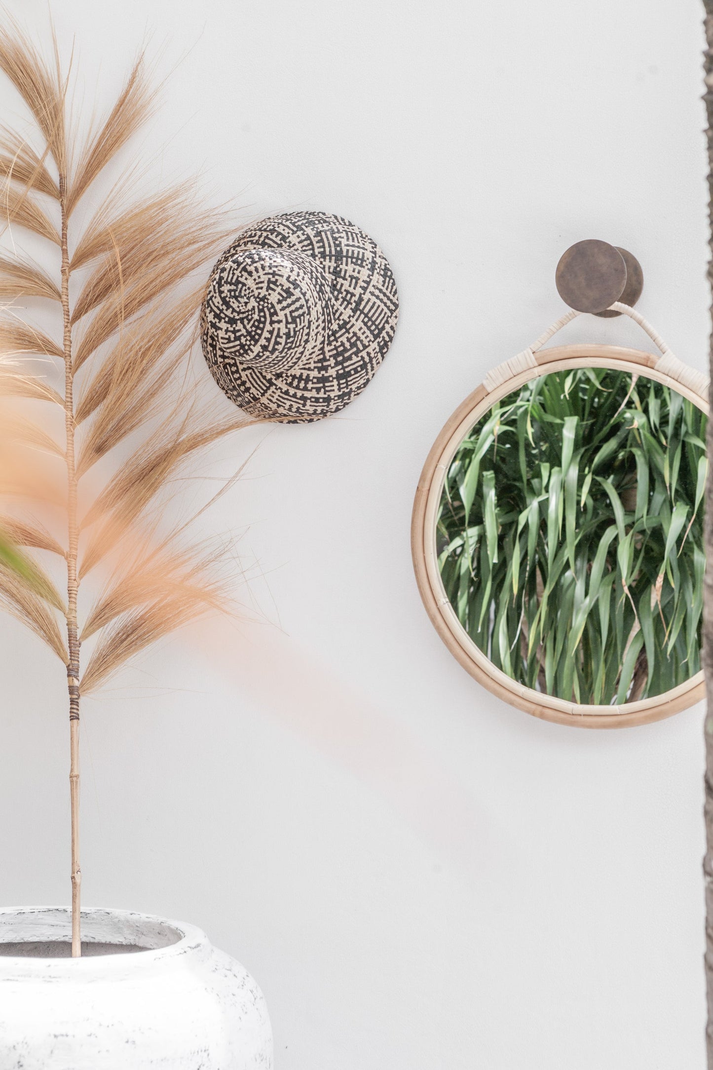 Modern Rattan Mirror