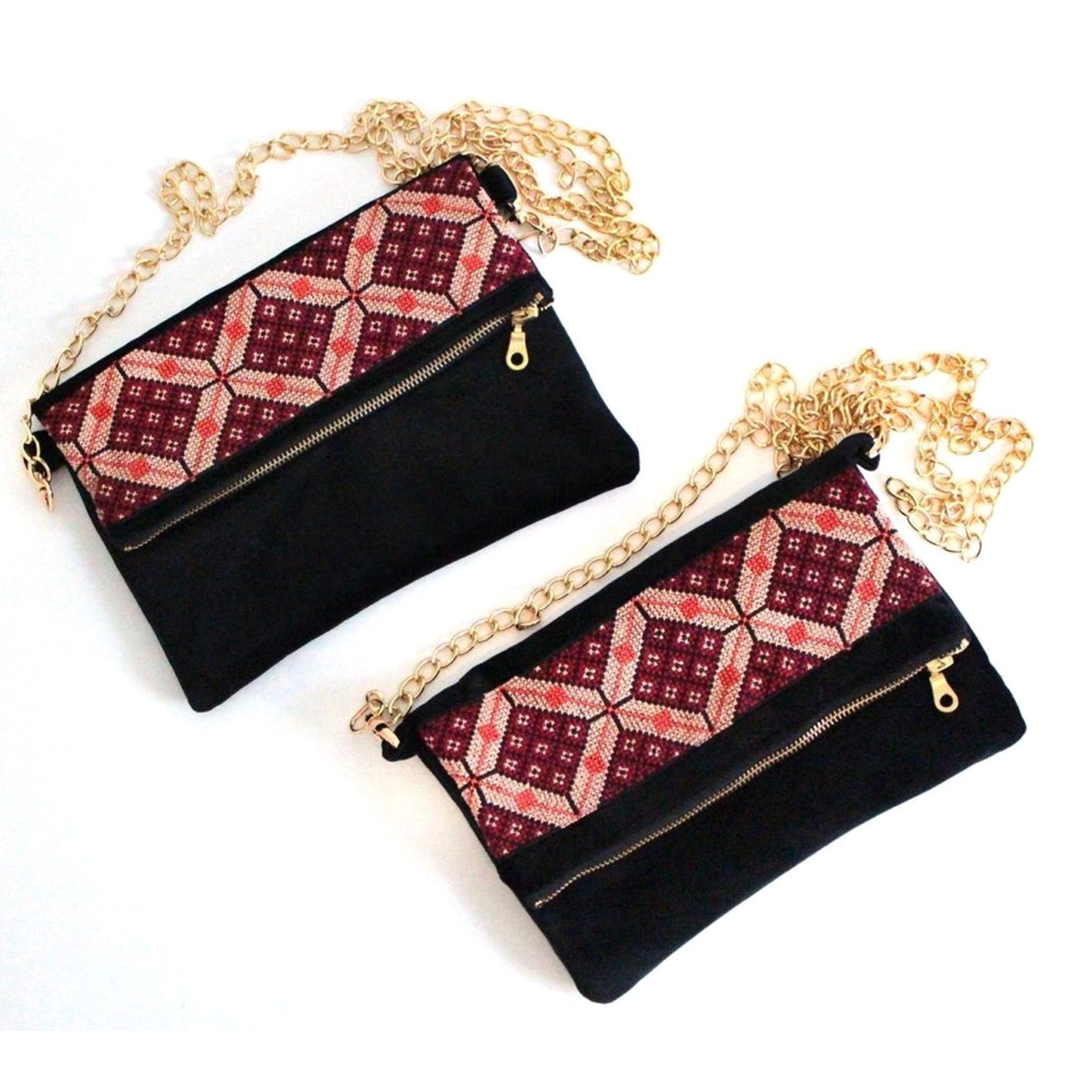 Pre- Order Velvet Tatreez Crossbody - Berry