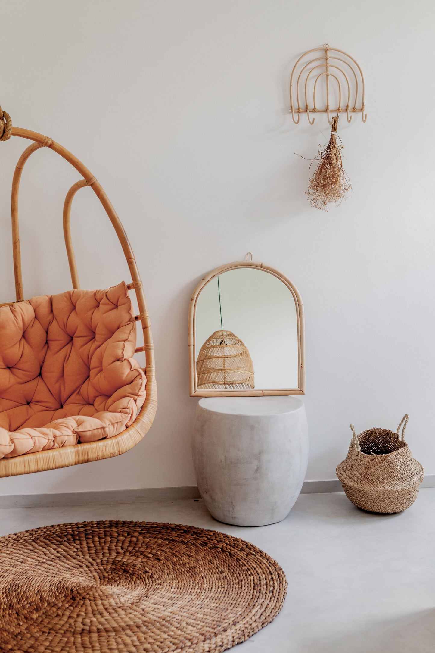 Arch Rattan Mirror