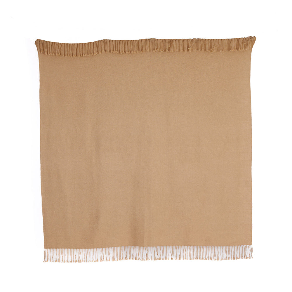 Wasi Collection - Undyed 100% Baby Alpaca Camel Throw Blanket From Peru