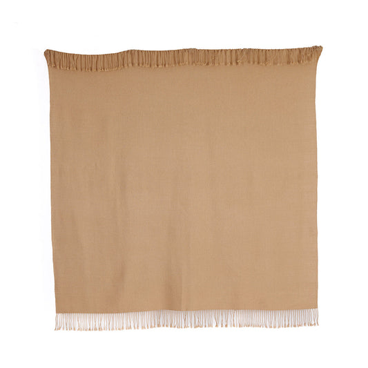 Wasi Collection - Undyed 100% Baby Alpaca Camel Throw Blanket From Peru