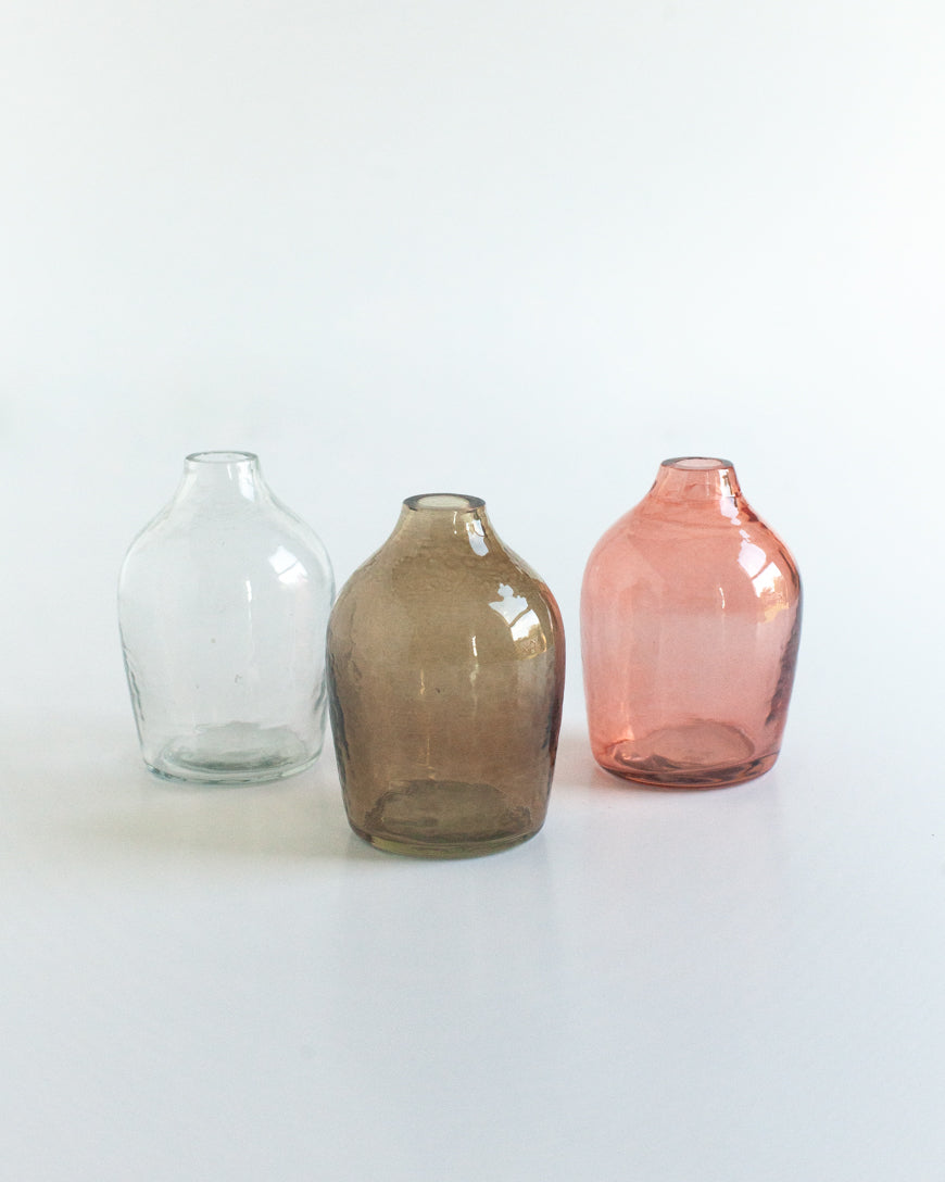 Haley Handblown Hammered Bud Vase