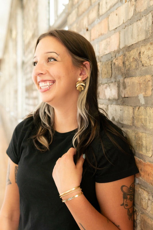 Wonder Hammered Brass Earrings