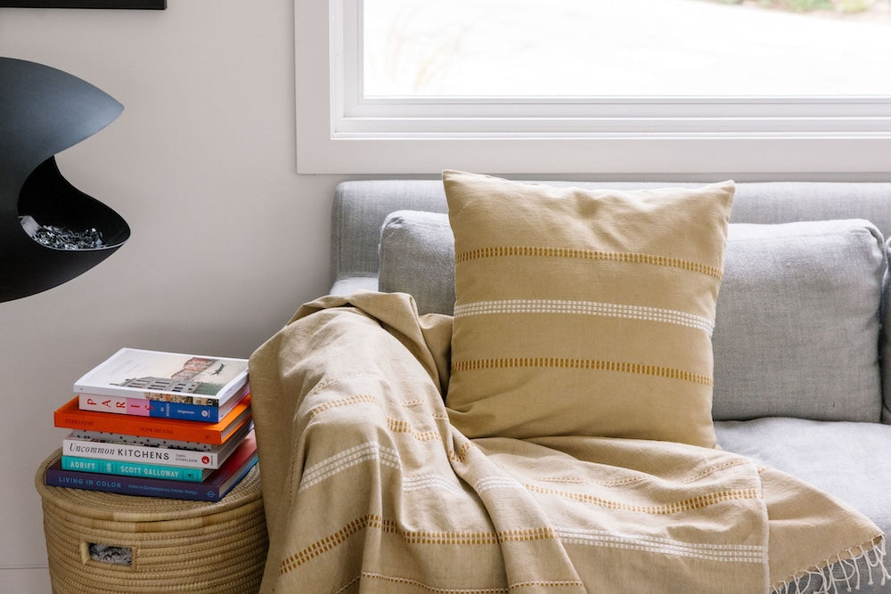 Zenach Handwoven Ethiopian Cotton Throw Pillow