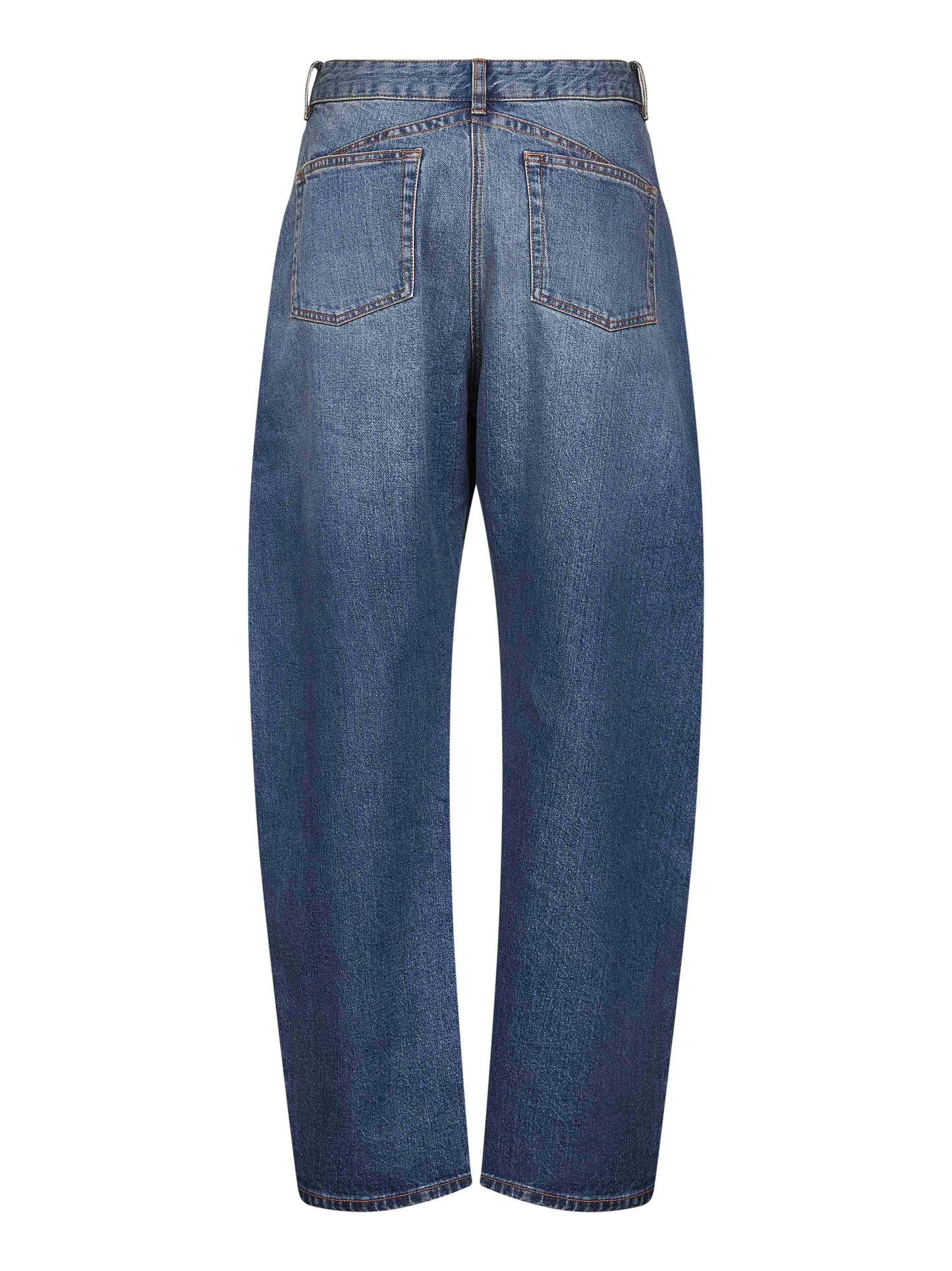 Alaïa Women Blue Deep Stone Denim Round Jeans