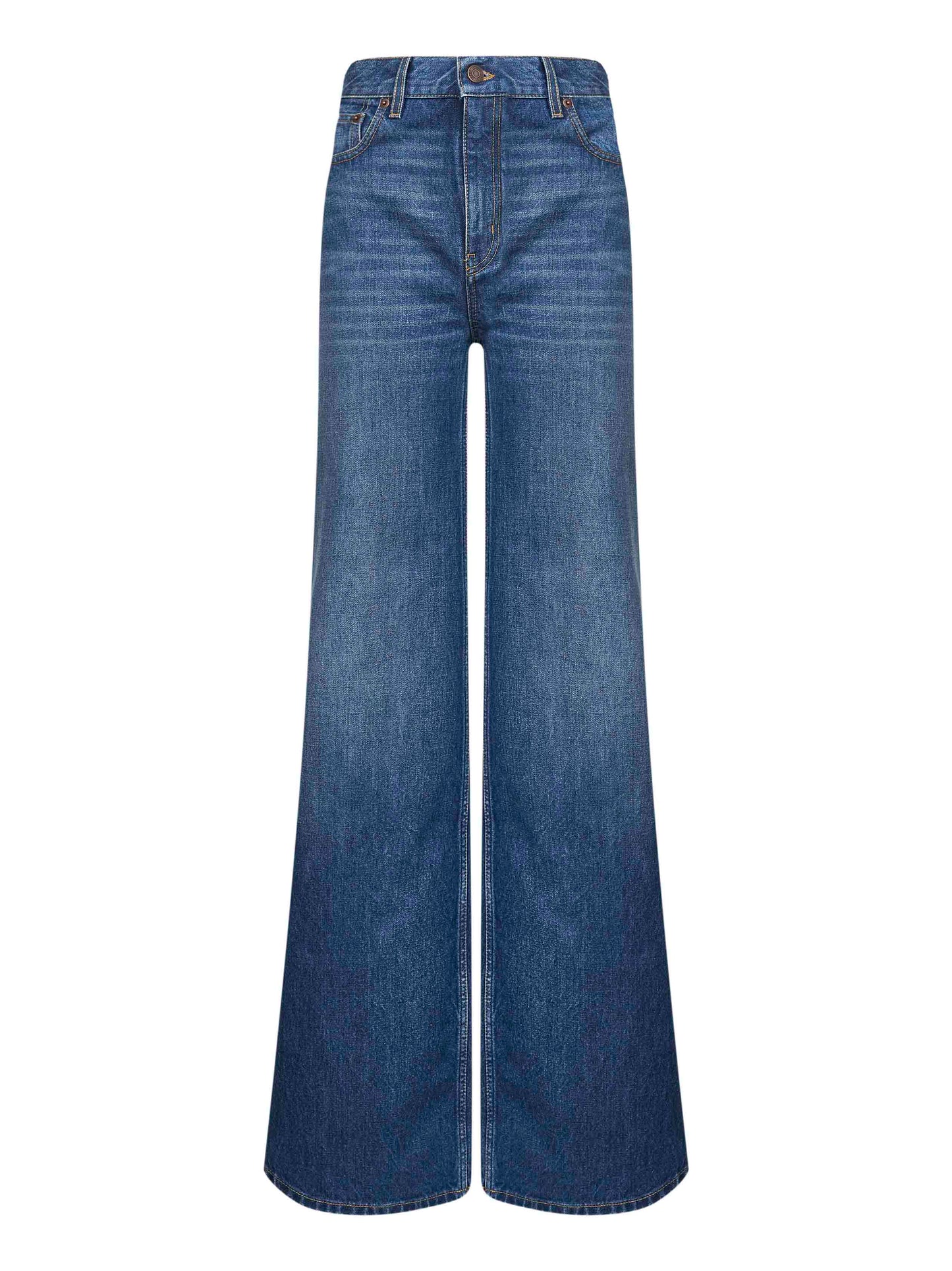 Chloé Women Blue Denim High-Waisted Flare Jeans