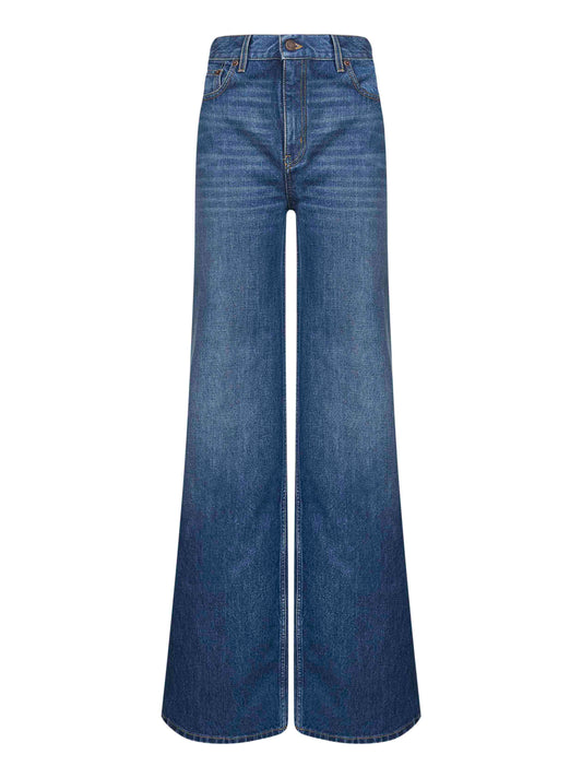 Chloé Women Blue Denim High-Waisted Flare Jeans