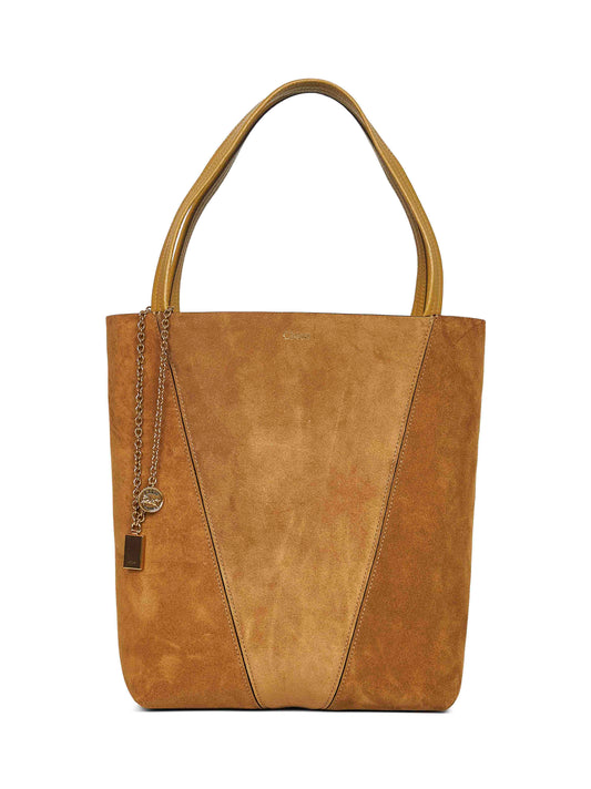 Chloé Women Gold Khaki Chloé Spin Tote Bag