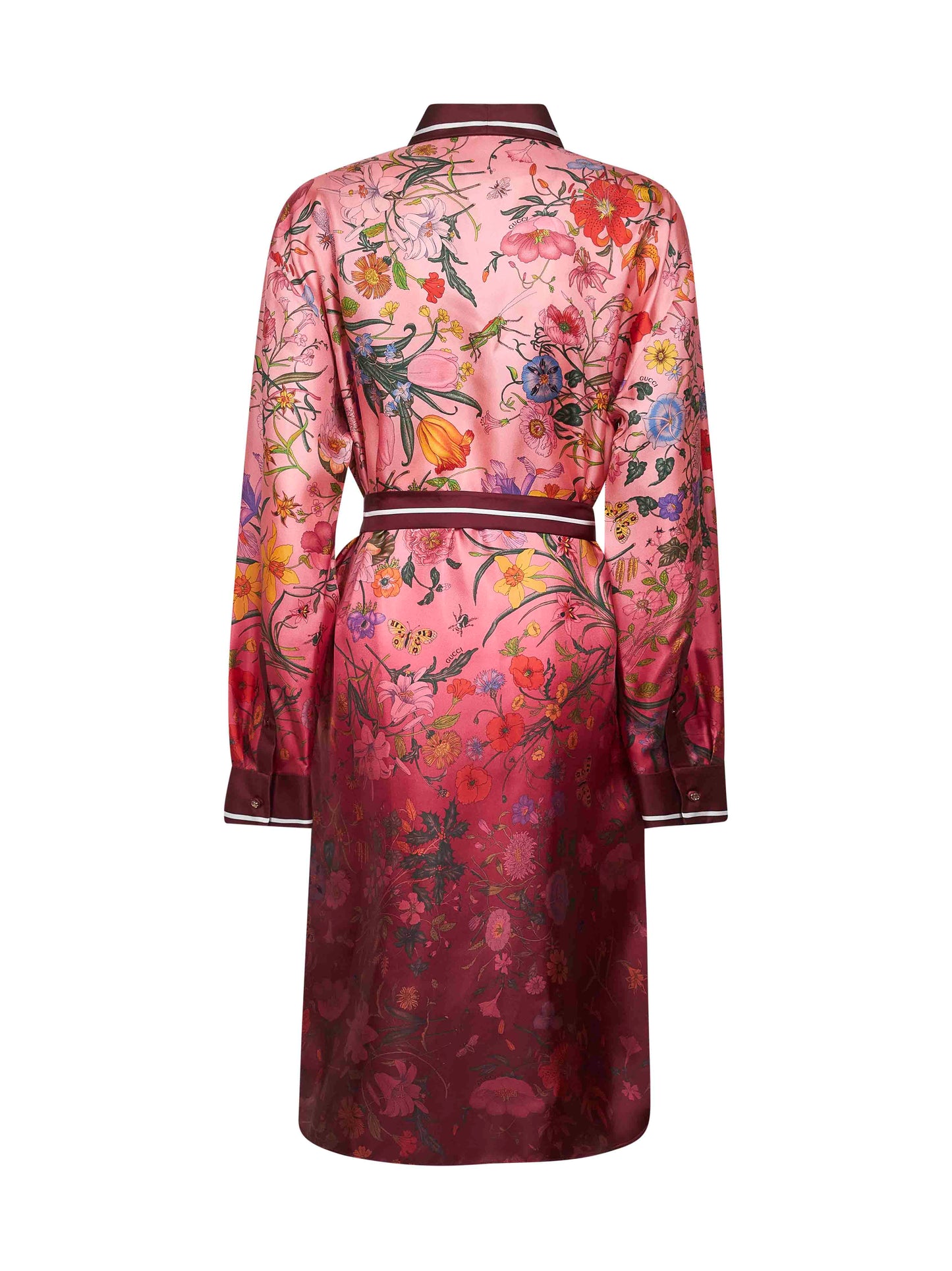 Gucci Women Printed Silk Twill Shirt Dress