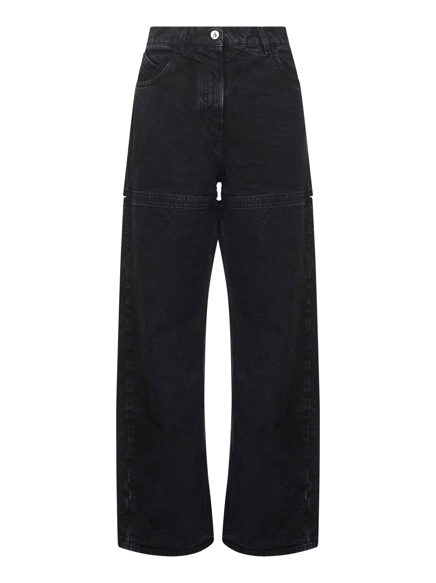 The Attico Women Black Washed Denim Cut-Out Jeans